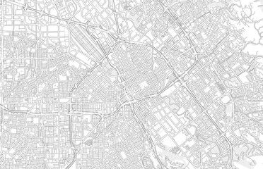 San Jose, California, USA, bright outlined vector map