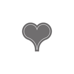 Poker playing card suit Hearts outline shape single icon. Hearts suit deck of playing cards used for ace in Las Vegas royal casino. Single icon illustration isolated on white. Drawing pic for tattoo.
