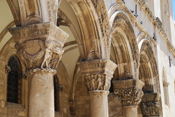 Pillars of the Rector's Palace in Dubrovnik Croatia