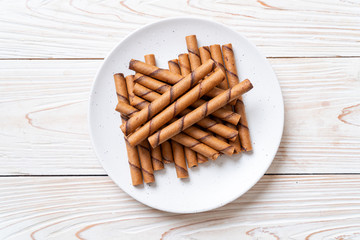 coffee wafer stick roll with cream