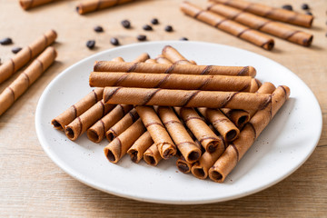 coffee wafer stick roll with cream
