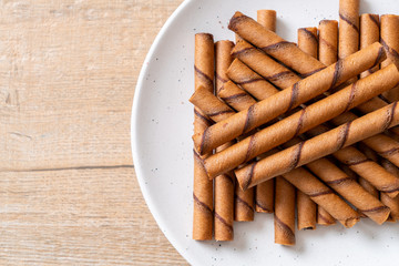 coffee wafer stick roll with cream