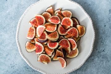 Sliced Fresh Ripe Fig Slices Ready to Use / Eat.