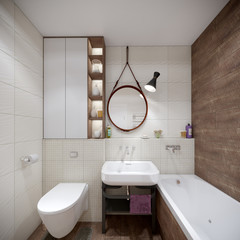 Interior visualization of bathroom