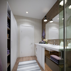 Interior visualization of bathroom