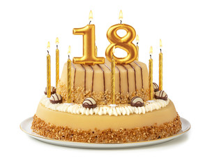 Festliche Torte mit goldenen Kerzen - Nummer 18
