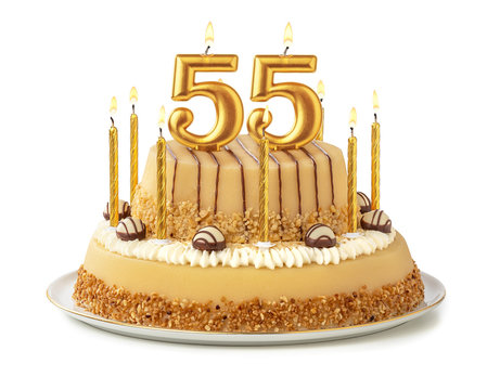 Festliche Torte mit goldenen Kerzen - Nummer 55