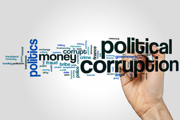 Political corruption word cloud
