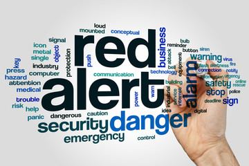 Red alert word cloud