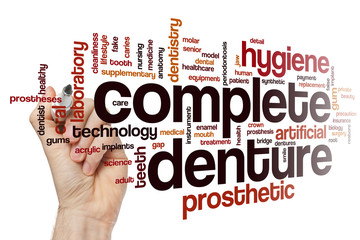 Complete denture word cloud