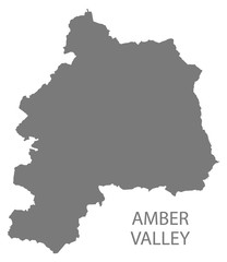 Amber Valley grey district map of East Midlands England UK