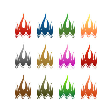 fire tech vector design concept or symbol