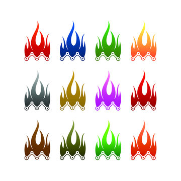 fire tech vector design concept or symbol