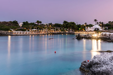 Fototapeta na wymiar Kallithea Springs after Sunset, Romantic Destination in Rhodes, Greece