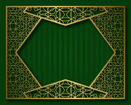 Golden frame in vintage style. Price tag background template.