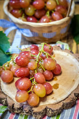 grono of pink grapes