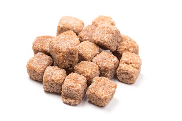 brown sugar isolated on white background. Top view.