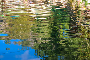 reflection of trees in water – dim river alanya