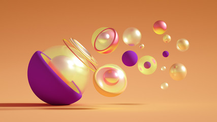 Minimalism geometry background. 3d illustration, 3d rendering.