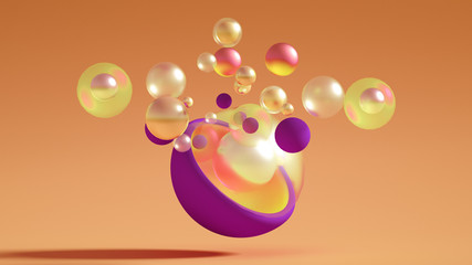 Minimalism geometry background. 3d illustration, 3d rendering.