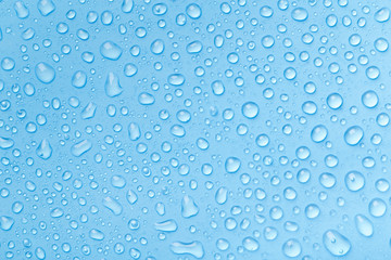 Blue water drops background