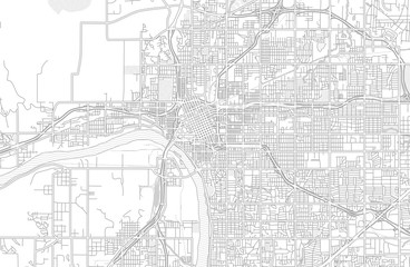 Tulsa, Oklahoma, USA, bright outlined vector map