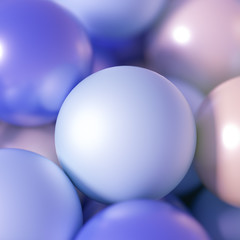 Beautiful festive background with balloons. 3d illustration, 3d rendering.