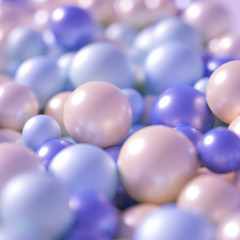 Beautiful festive background with balloons. 3d illustration, 3d rendering.