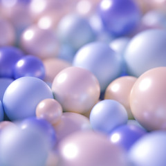 Beautiful festive background with balloons. 3d illustration, 3d rendering.