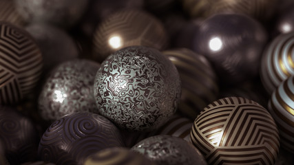 Beautiful festive background with balloons. 3d illustration, 3d rendering.