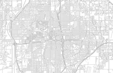 Wichita, Kansas, USA, bright outlined vector map