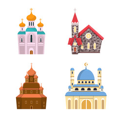 Isolated object of religion and building icon. Collection of religion and faith stock symbol for web.