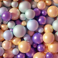 Beautiful festive background with balloons. 3d illustration, 3d rendering.