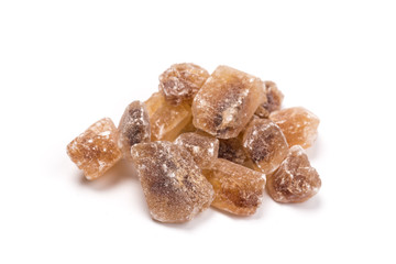 brown sugar isolated on white background. Top view.