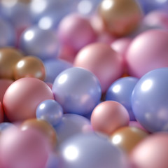 Beautiful festive background with balloons. 3d illustration, 3d rendering.