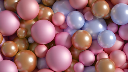 Beautiful festive background with balloons. 3d illustration, 3d rendering.