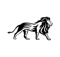 lion logo, royal king animal, vector illustration