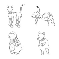 Isolated object of toy and automation logo. Collection of toy and science stock symbol for web.