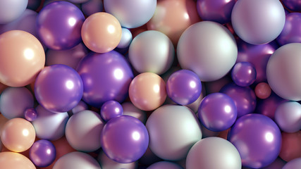 Beautiful festive background with balloons. 3d illustration, 3d rendering.