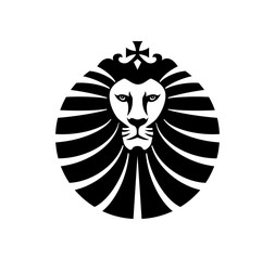 lion logo, royal king animal, vector illustration