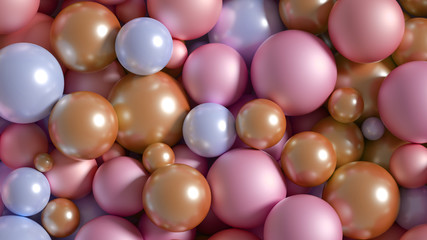 Beautiful festive background with balloons. 3d illustration, 3d rendering.