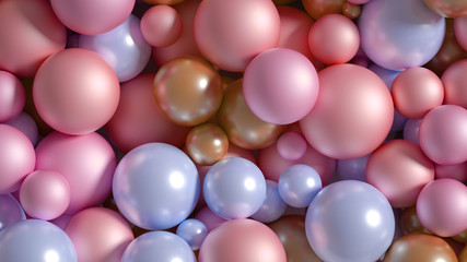 Beautiful festive background with balloons. 3d illustration, 3d rendering.