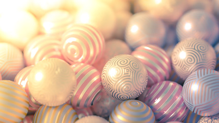 Beautiful festive background with balloons. 3d illustration, 3d rendering.