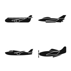 Isolated object of transport and navigation icon. Set of transport and aircraft stock vector illustration.