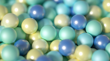 Beautiful festive background with balloons. 3d illustration, 3d rendering.