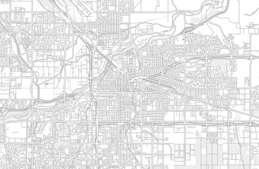 Bakersfield, California, USA, bright outlined vector map