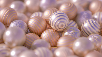 Beautiful festive background with balloons. 3d illustration, 3d rendering.
