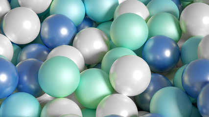 Beautiful festive background with balloons. 3d illustration, 3d rendering.