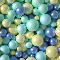Beautiful festive background with balloons. 3d illustration, 3d rendering.