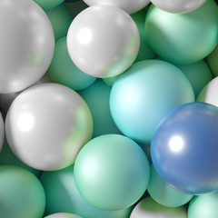 Beautiful festive background with balloons. 3d illustration, 3d rendering.